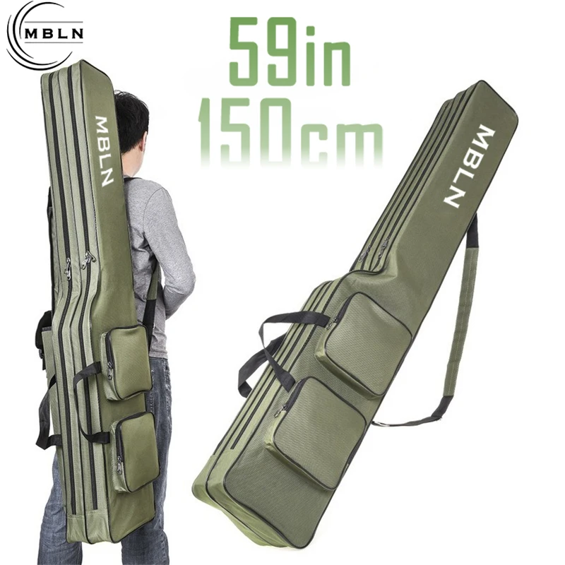 Fishing Equipment Brands - แบรนด์ MBLN,150 ซม./59in กระเป๋าเบ็ดตกปลาแบบพับได้,โพลีเอสเตอร์ 600D ทนทาน,การออกแบบ